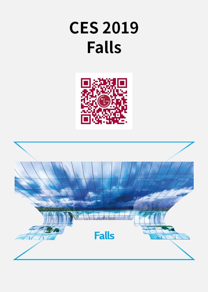 CES 2019 Falls 컨텐츠 마커 이미지와 QR 코드